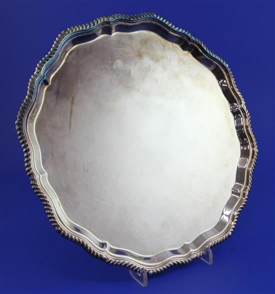 An early 1970s silver salver, 26.5 oz.